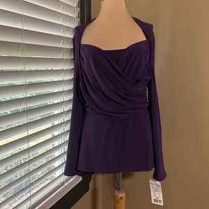 Joseph Ribkoff Vibrant Purple Draped Top